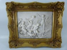 French 19th Century Marble plaque, relief decorated with Neo-Classical scene depicting goddesses and