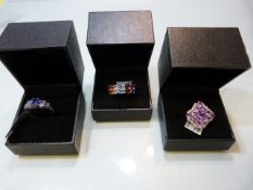 Three Boxed sterling silver rings