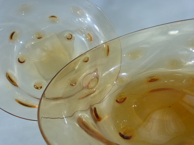 Webb Glassware - a Pair of Amber coloured glass bowls - Image 4 of 5