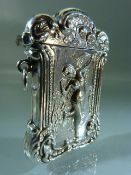 Hallmarked silver (925) Vesta Case - depicting a Nude Lady surrounded by Floral motifs. Approx