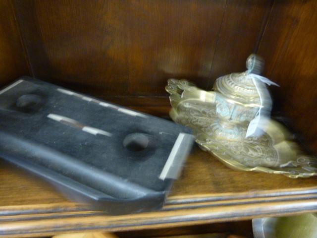 Large collection of various metal inkwells etc - Image 6 of 7