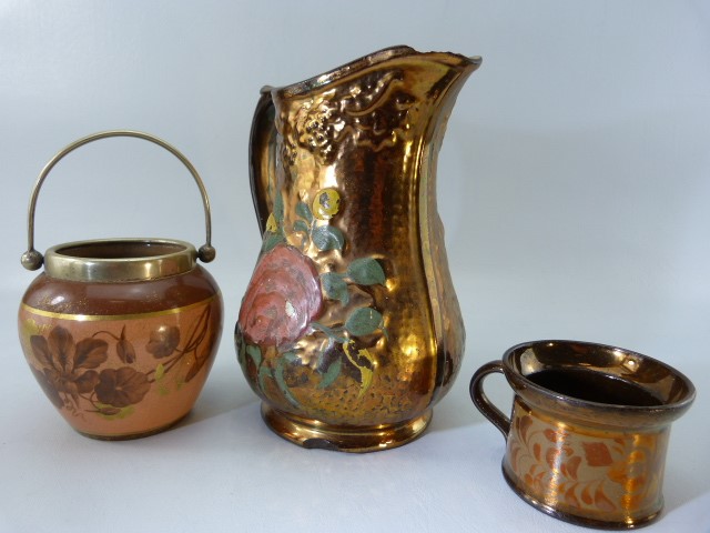 Victorian Lustre Pottery to include two bulbous jug, sugar bowl etc - Image 3 of 4