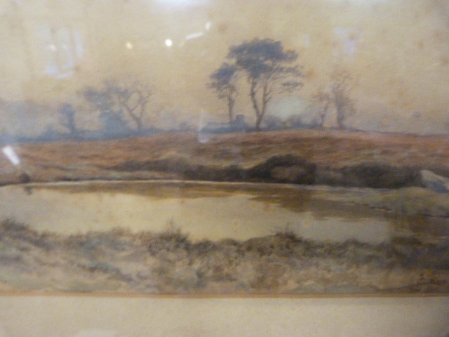 AITKEN (J?) 1887 - 19th Century Watercolour depicting a Highland scene. Slight foxing to skyline. - Image 2 of 3