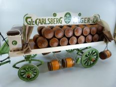 Carlsberg barrell handmade horse drawn cart