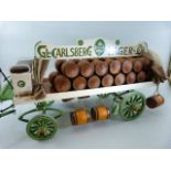 Carlsberg barrell handmade horse drawn cart