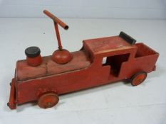 Red painted vintage wooden train