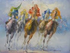 Racing - Abstract painting of horses racing by A.Veluo