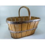 Early 20th Century French wooden basket