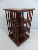 Mahogany Rotating bookcase with inlay to top