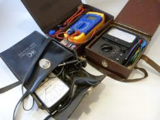 Box containing vintage cased tools - To include Metex Digital Multimeter, Kyoritsu Kew Snap and a