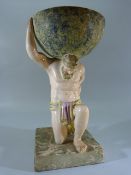 Staffordshire Pearlware Figure of Atlas with the globe mounted upon his back. (Missing part of the