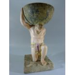 Staffordshire Pearlware Figure of Atlas with the globe mounted upon his back. (Missing part of the