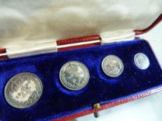 Maundy Money 1904 in original presentation case: four coins all dated 1904