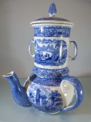 Cauldon Ltd - Brown Westhead Moore & Co 'Blue Moore' infuser Teapot. With Cover, strainer and