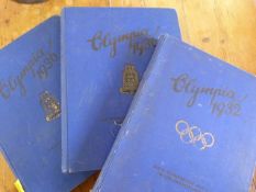 Olympic books 1936 - Band 1 and Band 2 German books along with a 1932 Olympic book German from Los