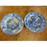 Blue and White Pearlware plate - 'The Piping Shepherd' Pattern