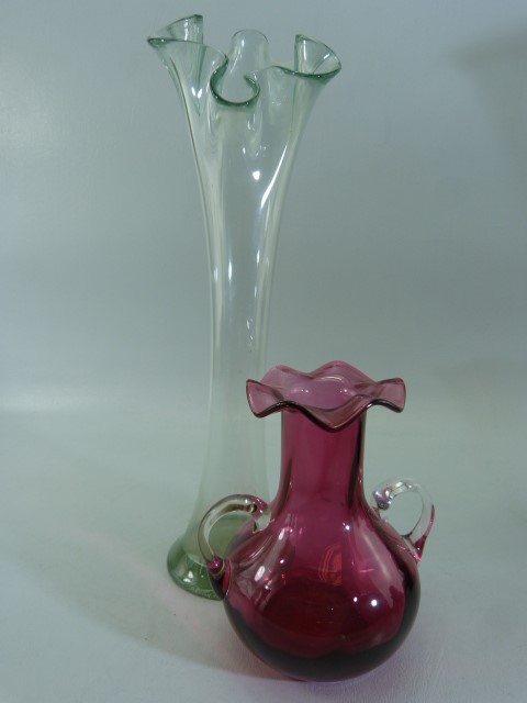 Cranberry Glassware - to include Jugs and small cups. Also to include a Maltese glass bud vase - Image 3 of 11