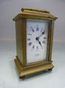 Miniature brass carriage desk clock