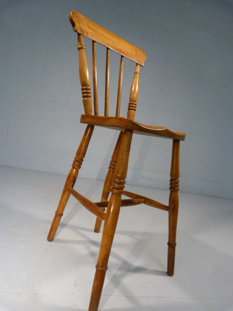 Childs punishment type chair with high stick back and long legs. - Image 2 of 7