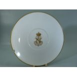 19th Century Sevres plate Napoleon III - decorated with Gold Crest to middle. Chip to outer rim.