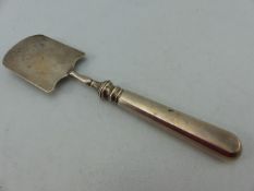 Russian silver Caviar spoon with flat bowl and slightly raised edges. Hallmarks for Moscow 1865.