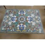 Marble Art Nouveau style coffee table with inlaid top.