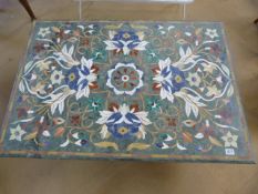 Marble Art Nouveau style coffee table with inlaid top.