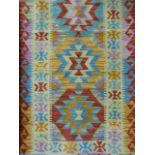 Vegetable Dye wool Chobi Kilim runner - 200 x 68