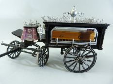 Handmade model of a Hearse Cart with coffin