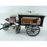 Handmade model of a Hearse Cart with coffin