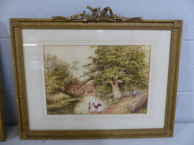 Bonomi Warren - Dated 1914. A Pair of watercolours in framed depicting river scenes. One with - Image 2 of 5