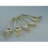 Six silver hallmarked teaspoons (total weight approx 59g)
