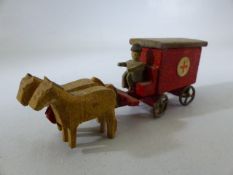 German Wooden Toys (Erzgebirge - German Democratic Republic) Folk Art toy depicting horse and '