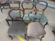 Harlequin set of four balloon back chairs and one other chair
