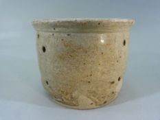 19th Century French stoneware Cheese mould. Pierced to Bottom and Sides.