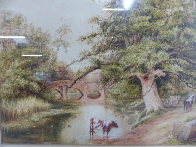 Bonomi Warren - Dated 1914. A Pair of watercolours in framed depicting river scenes. One with - Image 3 of 5