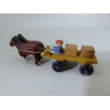 German Miniature Wooden Toys (Erzgebirge - German Democratic Republic) Folk Art - Two horses and