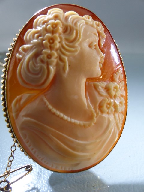 9ct gold framed Cameo - Image 4 of 5