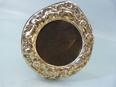 Hallmarked Silver (925) circular photo frame decorated with scrolls.