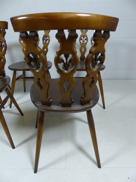 Set of six darkwood Ercol chairs - Image 5 of 7