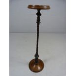 Small Mahogany plant stand on barley twist leg decorated with Acanthus flowers