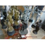 Selection of Spelter and bronzed figures