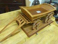 Handmade model of a wooden cart