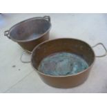 Two copper cooking pots