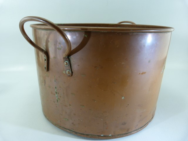 Copper cooking pot with brass plaque 'Joseph Long Ltd London' - Image 6 of 6