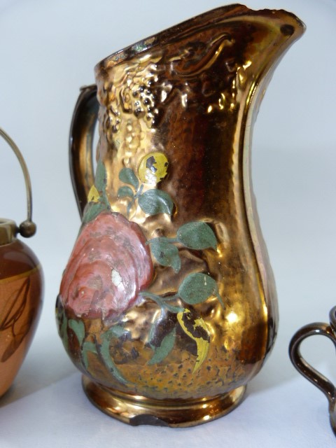 Victorian Lustre Pottery to include two bulbous jug, sugar bowl etc - Image 4 of 4