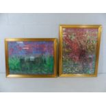 Pair of framed Abstract watercolours by Hendrik Grise
