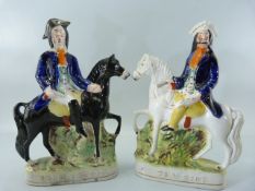Pair of Staffordshire figures 'Tom King' and 'Dick Turpin' A/F