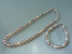 Freshwater Pearl Necklace along with a matching bracelet