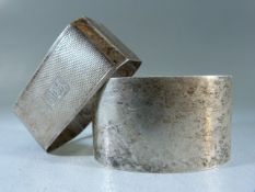Two Hallmarked silver napkin Rings - one depicting sheep. Approx Weight - 82.3g
